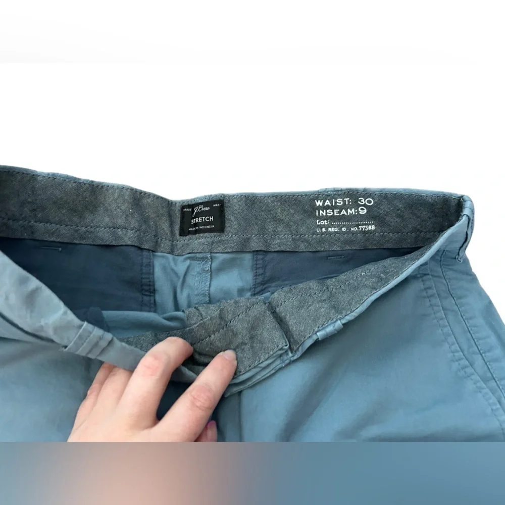 ♥️J. Crew Steel Blue Chino Khaki Cotton Stretch Casual Shorts Mens Size 30x9